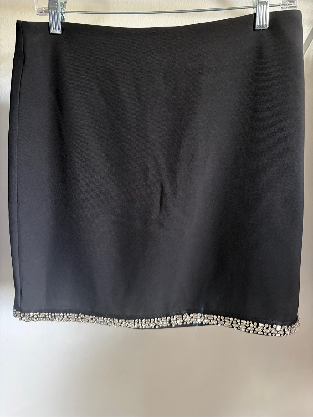 Ann Taylor Black Mini Skirt with embellished Hem